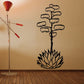 Aloe plant wall decal, black outline with spiky base