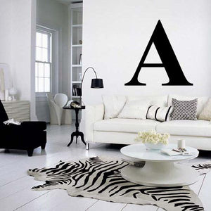 Alpha Greek letter wall decal with large black stylized alpha symbol