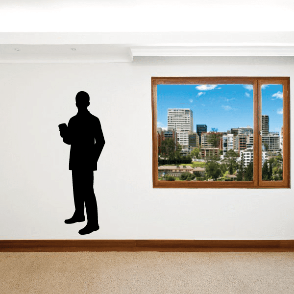 Christian vinyl wall decal featuring a standing alter boy silhouette holding a book