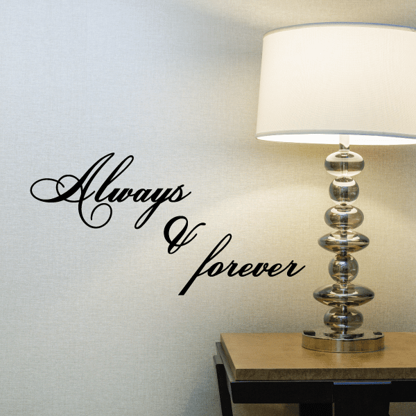 Image of Always and forever Stacked Text Wall Decal