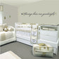 Star wall decal: 'Always kiss me goodnight' quote with small gold stars