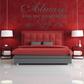 Wall decal with “Always kiss me goodnight” script and heart motif