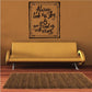 Rectangular wall decal with handwritten quote and ornate border