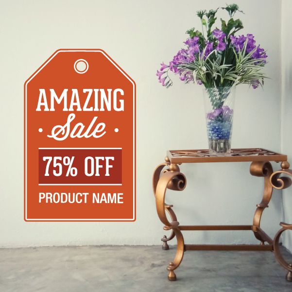Image of Amazing Sale 75% Retail Discount Sign Wall Decal - Vinyl Decal - Car Decal - Idcolor041