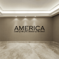 America wall decal in black: 'Land of the free, because the brave'