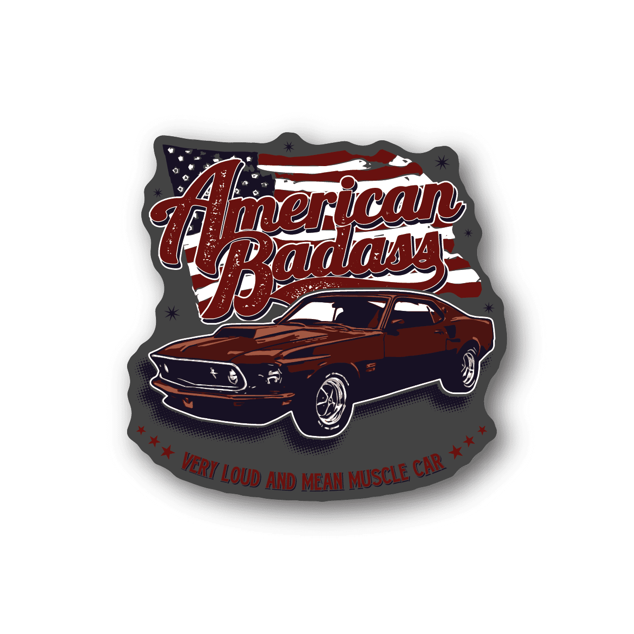 Image of American Badass Muscle Car Sticker