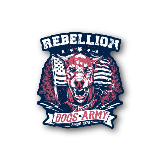 Image of American Flag Dogs Army Rebellion Sticker