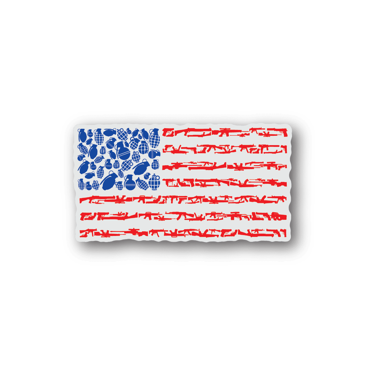 Image of American Flag Weapons Collage Sticker