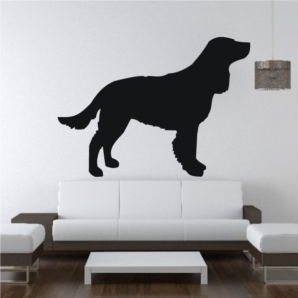 American Water Spaniel silhouette decal, black dog design