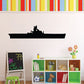 Black amphibious assault ship decal silhouette with low-profile hull