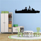 Black amphibious command ship wall decal with detailed silhouette