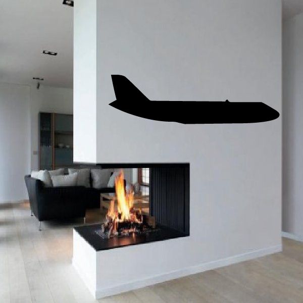 Black airplane silhouette decal featuring An-124 Condor