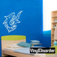 Shark and anchor wall decal, light blue