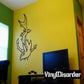 Shark anchor wrap wall decal, black cartoon outline on wall