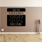 Quote wall decal, black square: 'And the Stockings Were Hung...' with five stocking icons