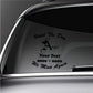 Memorial angel car window decal with custom text and We Meet Again