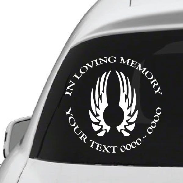 Image of Angel Wings Custom In Loving Memory Decal