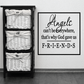Wall decal with script quote: Angels can't be everywhere; God gave us FRIENDS