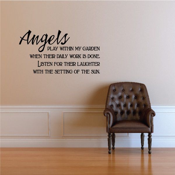 Image of Angels Play Within My Garden When Their work is done Wall Decal