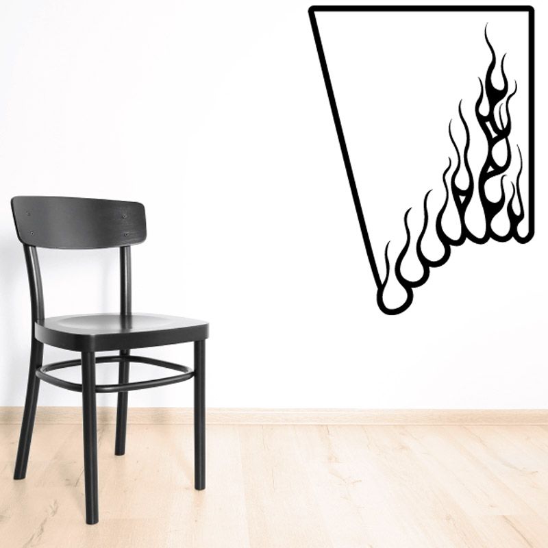 Image of Angle Corner Flat Top Sides Ghost Flames Car Decal - Vinyl Decal - Wall Decal - CF644