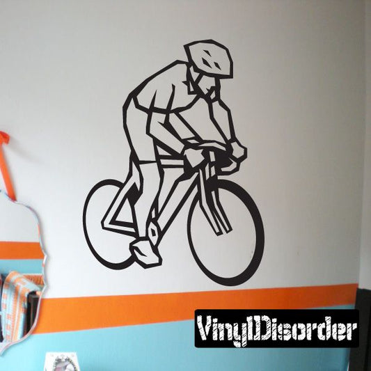 Image of Angled Cyclist Decal