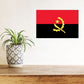 Angola flag sticker with red, black, and gold emblem design.