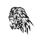Angry abstract gorilla head decal, black-and-white snarling design