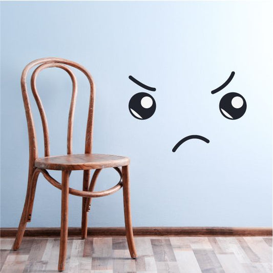 Image of Angry Face Expression Wall Decal - Vinyl Decal - Car Decal - Idcolor008