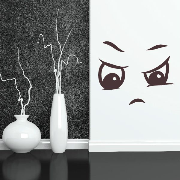 Image of Angry Face Expression Wall Decal - Vinyl Decal - Car Decal - Idcolor058