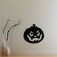 Angry jack-o-lantern face decal in black with snarling grin and eyes