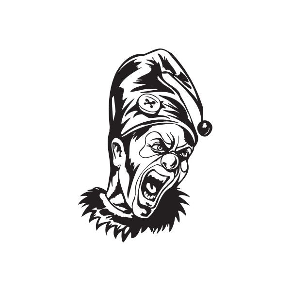 Image of Angry Painted Face Jester Head Decal