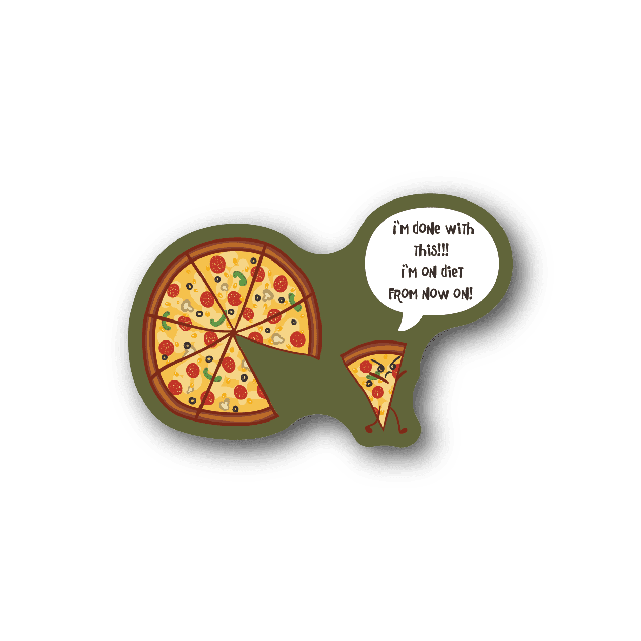 Image of Angry Pizza Sticker