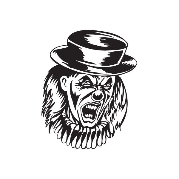 Image of Angry Short Top Hat Clown Head Decal