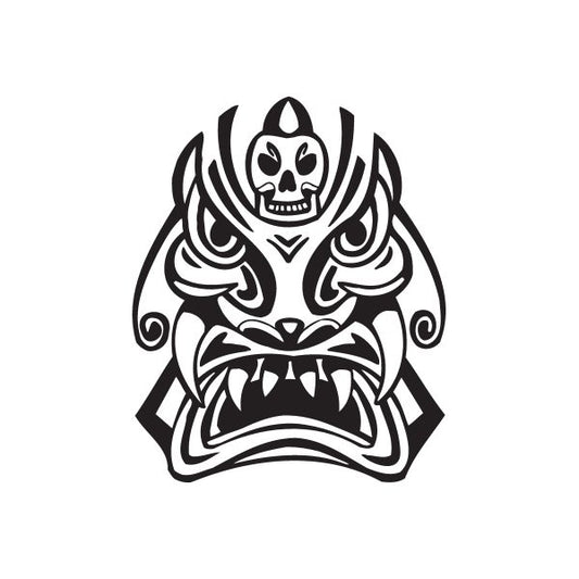 Image of Angry Tiki with Skull Decal