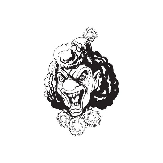 Image of Angry Woman Clown Head Decal