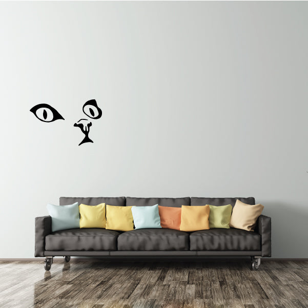 Cat face eye wall decals: two eyes with small nose details