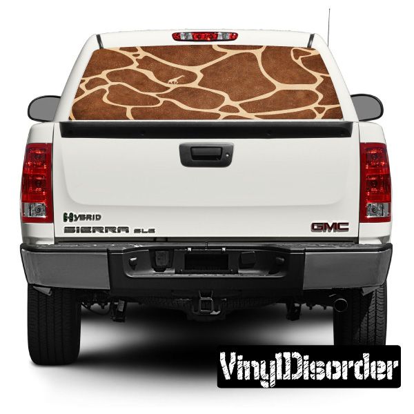 Image of Animal Print Giraffe Rear Window View Through Graphic Og001