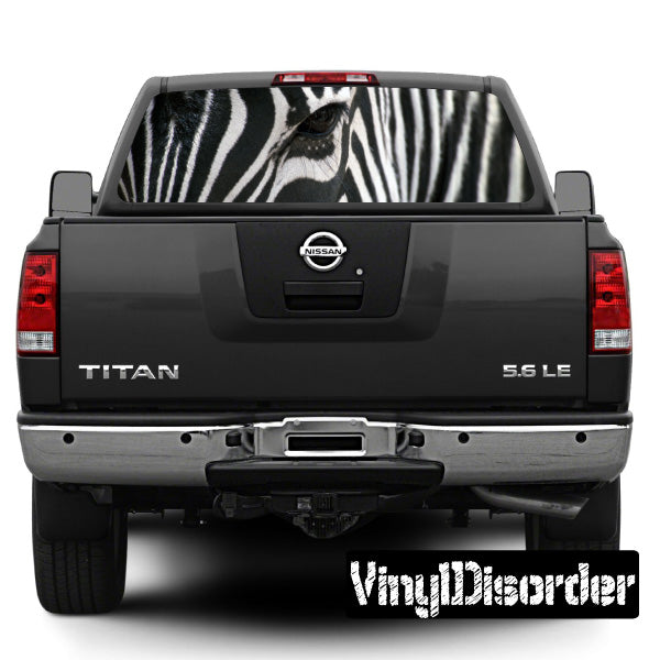 Image of Animal Print Zebra Rear Window View Through Graphic Og004