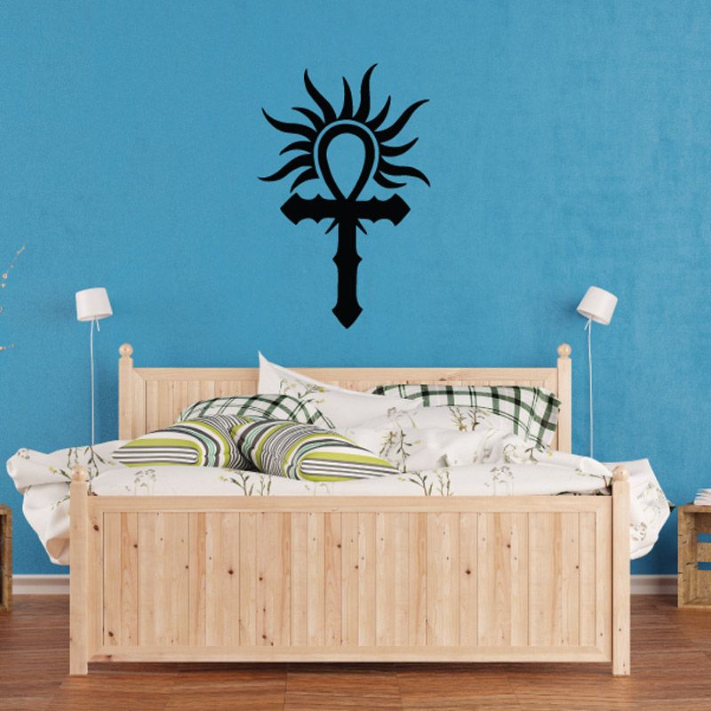 Image of Ankh with Light Rays Decal