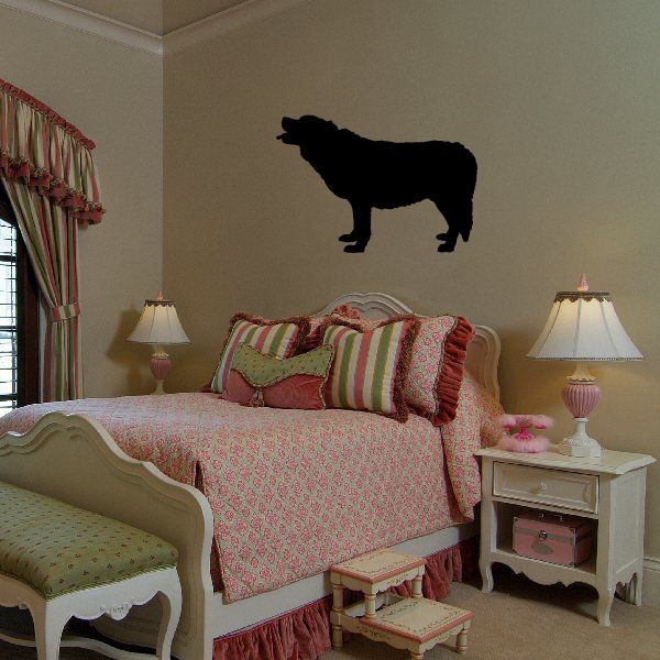 Black dog silhouette decal with standing pose