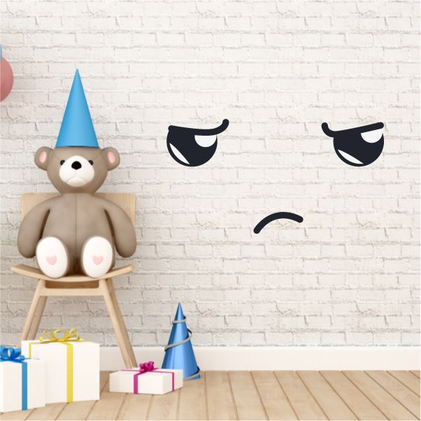 Image of Annoyed Face Expression Wall Decal - Vinyl Decal - Car Decal - Idcolor012