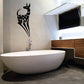 Black antelope head decorative wall decal with swirling patterned body