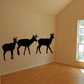 Antelope herd wall decal featuring three black silhouette antelopes