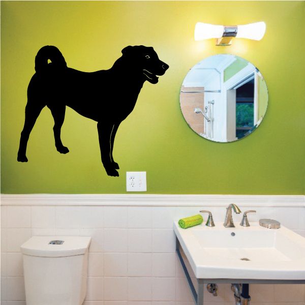 Appenzell Mountain Dog wall decal, black standing dog silhouette