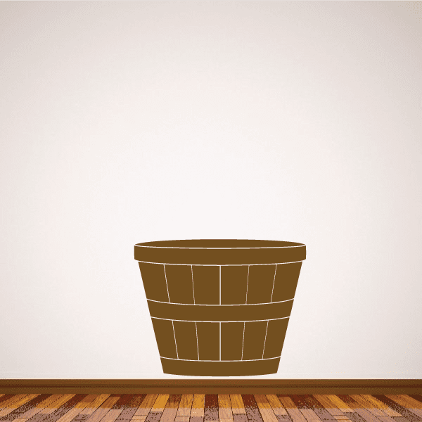 Apple basket wall decal with brown striped basket shape
