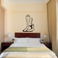 Cobra snake wall decal, black line art with curved hood silhouette