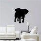 Black approaching elephant silhouette wall decal