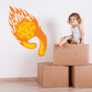 Flaming tiger wall sticker with orange and yellow flame design