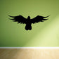 Black hawk silhouette decal with wings spread