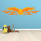 Approaching heated eagle sticker with orange/gold eagle wings and flames shape